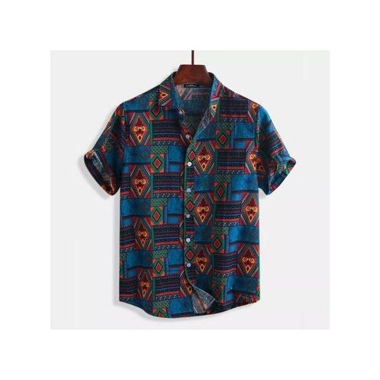 Chemises de plage hawaïennes à manches courtes vintage décontractées pour hommes - Multi
