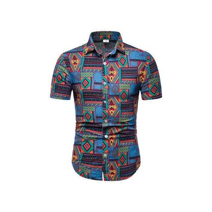 Chemises de plage hawaïennes à manches courtes vintage décontractées pour hommes - Multi